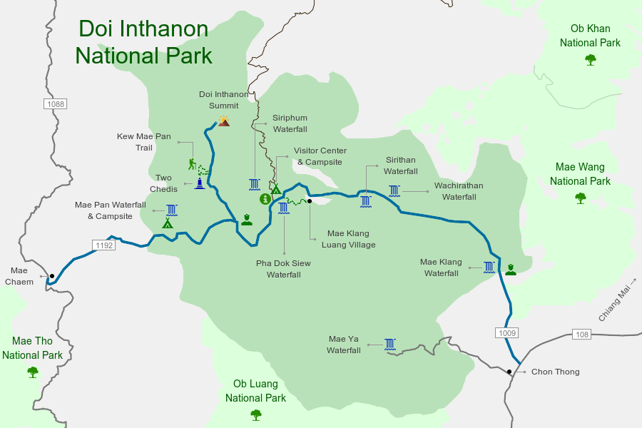 Doi Inthanon Map