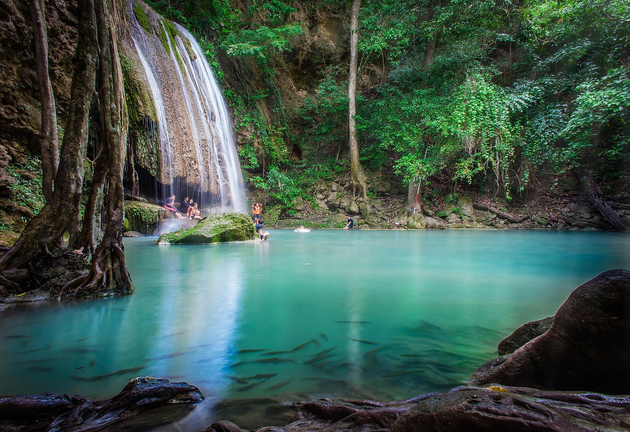 Waterfall Erawan National Park Thailand