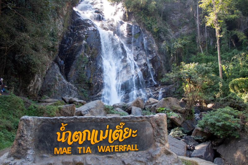 Mae Tia Waterfall Op Luang NP Thailand 