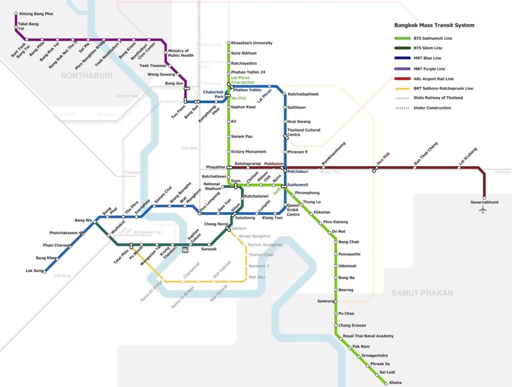 Bangkok Thailand Subway Map