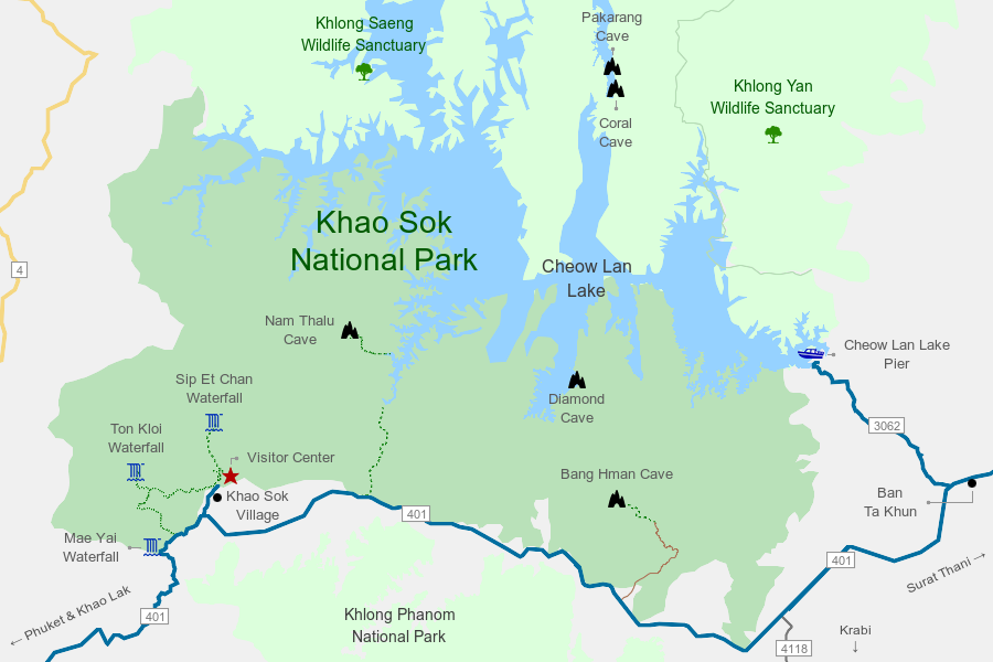 Khao Sok National Parks Map