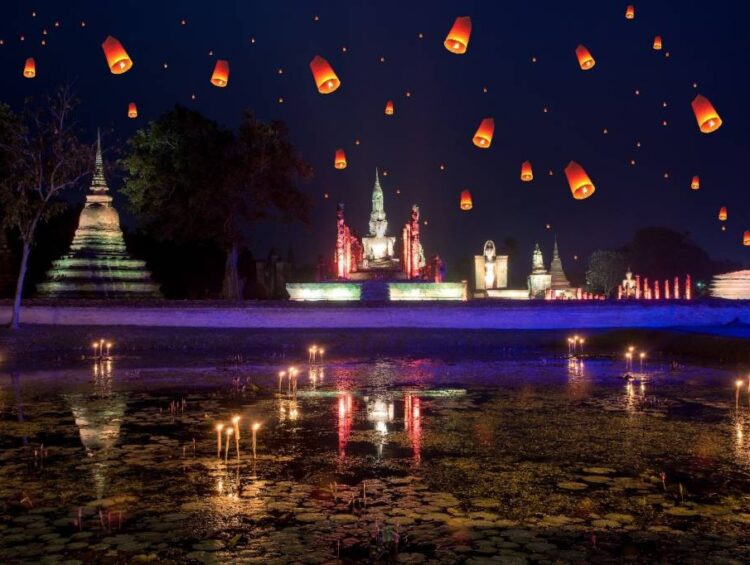 Loy Krathong Sukhothai Thailand