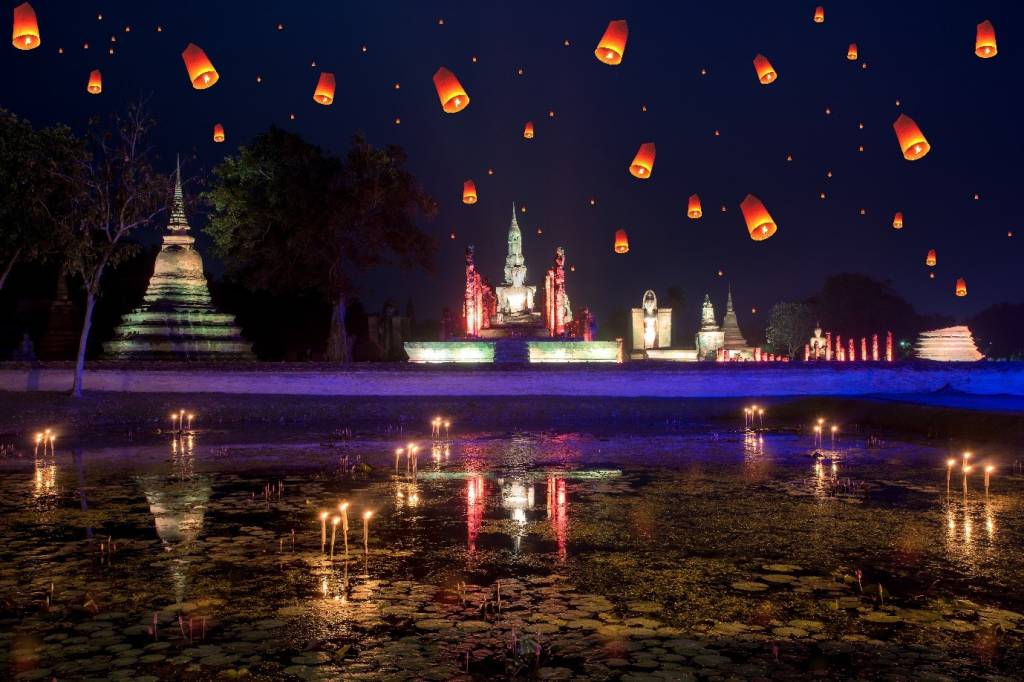 Loy Krathong Sukhothai Thailand