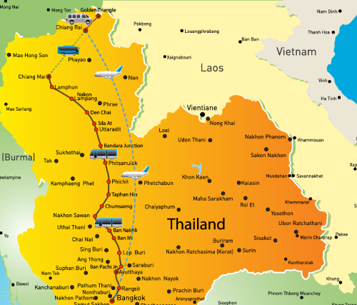 Northern Thailand Route Map