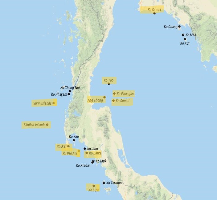 Thailand Islands Map