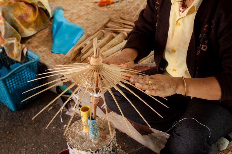 Paper umbrella-making